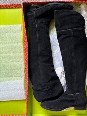 Tory Burch Black Suede Over knee boots